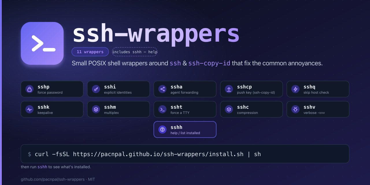 ssh-wrappers · eleven small ssh helpers